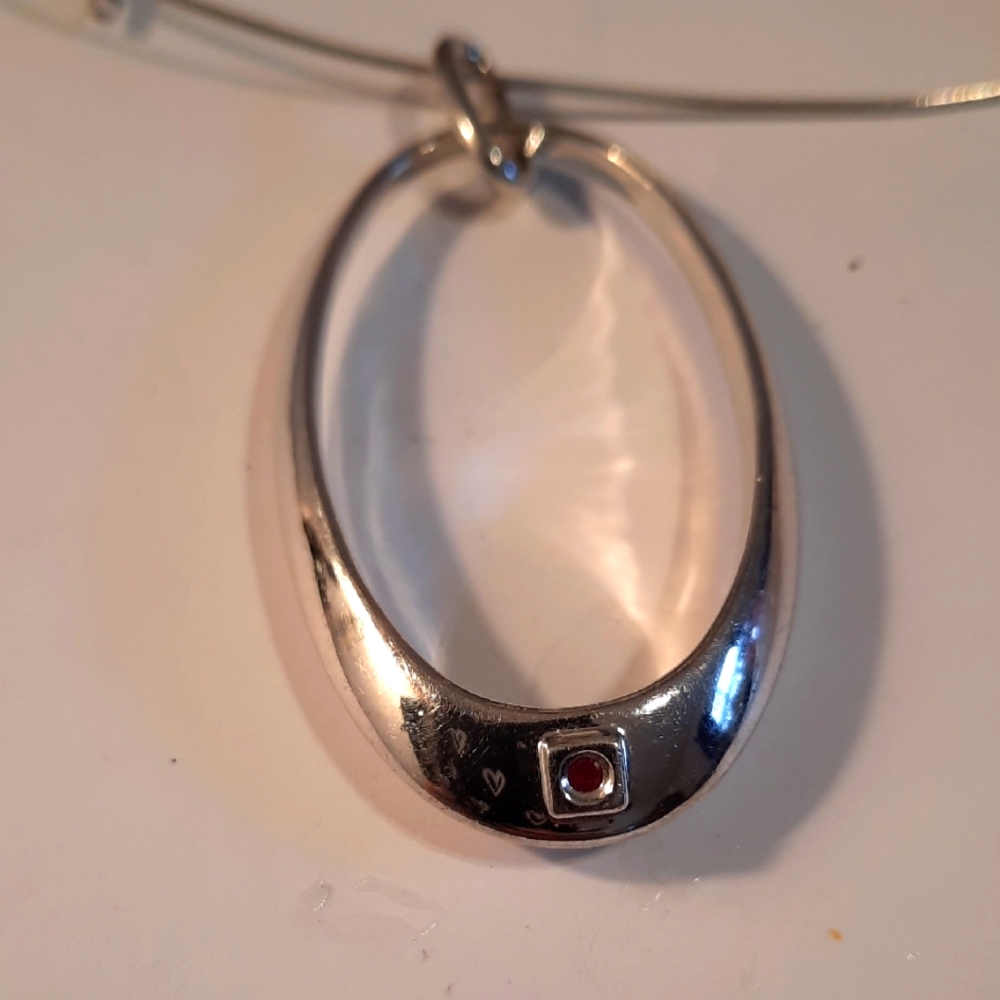 Elegant Silver elle 925Pendant with ruby stone Accent